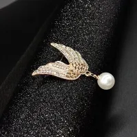 Pearl Drop Wings Stone Hijab Brooch/Pin